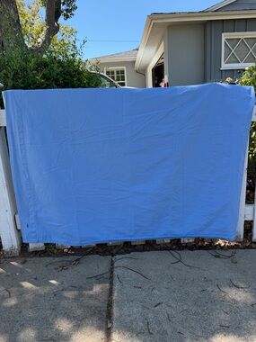 VTG Ralph Lauren Home The Polo Sheet Embroidered Pony King Flat Sheet Blue GUC